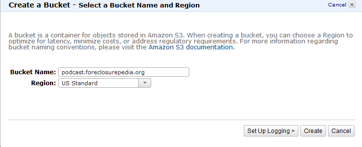 Create Bucket Feature in Amazon S3