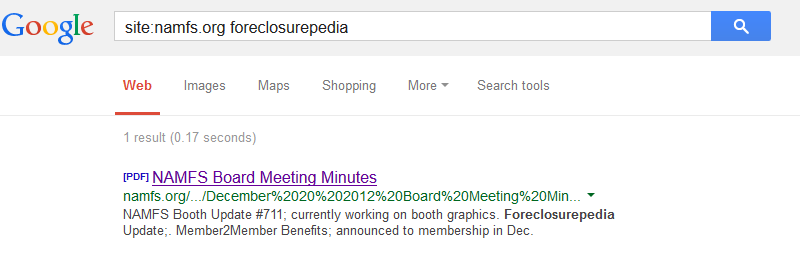 NAMFS Regime Agenda Targeting Foreclosurepedia