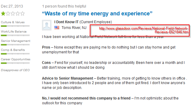 Glassdoor Employee Review