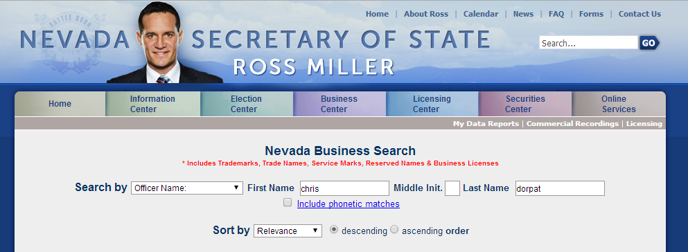 No license in NV --- Gee, LPS that is going to look BAD in litigation!