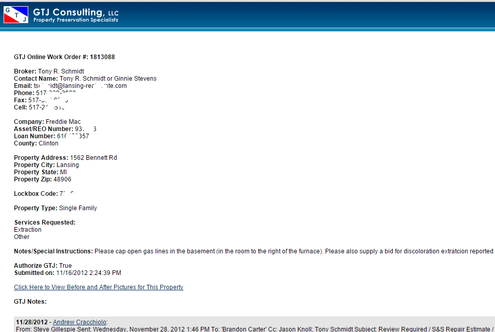 GTJ Consulting Allows You To View An Order And Then Leap Frog (See Next Screen Shot)