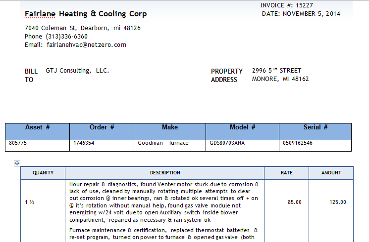 GTJ Consulting Displaying Invoices