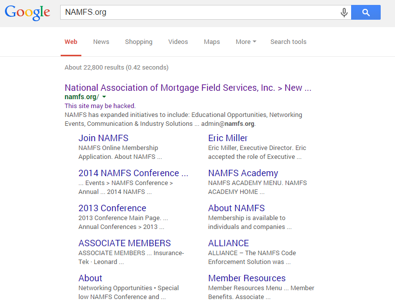 NAMFS Hacked