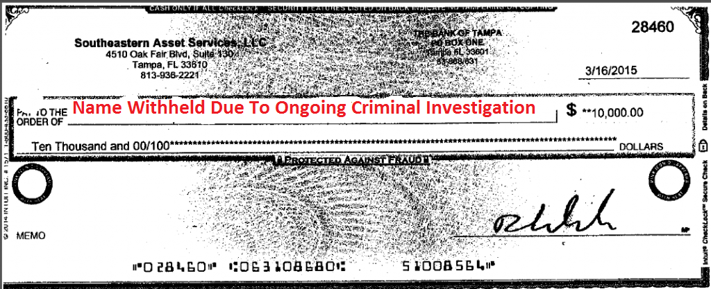 Robert Kapeluch, now of Tower Preservation LLC, uttered this bad check using US Postal Service