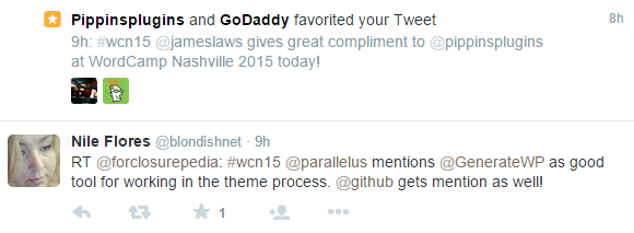 A Tweeting exchange with parties at WordCamp Nashville 2015 and Foreclosurepedia