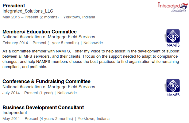 Joe Hummel's LinkedIn Information 