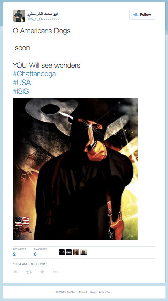 ISIS Tweet minutes before Chattanooga Shooting today