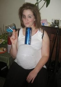 Bud Light White Trash Party Pregnant Chick Smoking and Drinking Beer BudLight