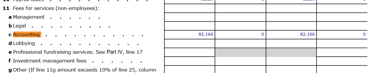 Accounting Fees NAMFS